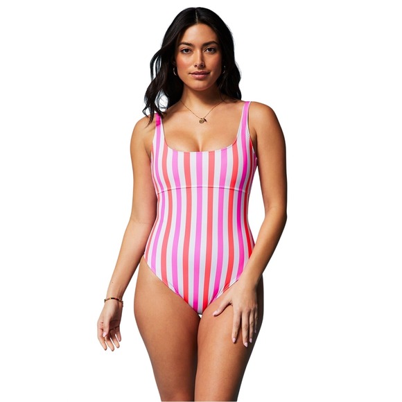 Fabletics Other - 532. Fabletics Sunset Scoop One-Piece Swimsuit on Neon Candy Stripe. Size XXL